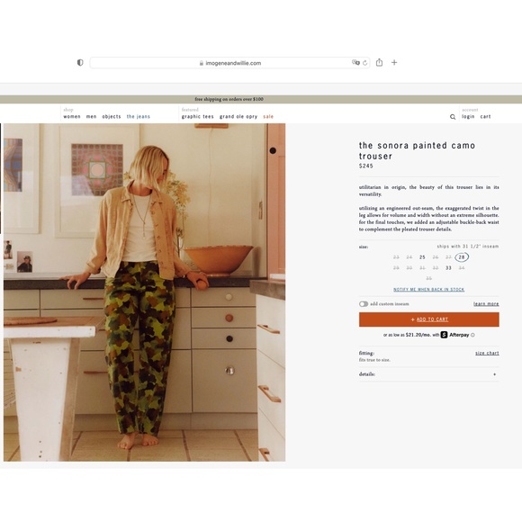 imogene + willie Camouflage Wide Leg Pants - Picture 4 of 6